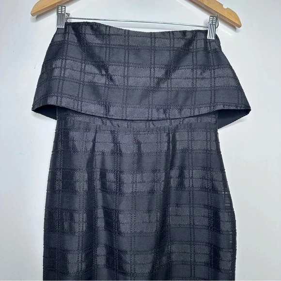 C/ MEO Collective Black Strapless Side Slit Plaid Refresh Cocktail Dress Size M - Picture 4 of 12